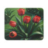 Tapis de Souris Tulipes Rouges Jardin Printanier Réaliste Illustration Florale Déco Bureau ou Maison
