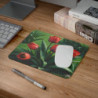 Tapis de Souris Tulipes Rouges Jardin Printanier Réaliste Illustration Florale Déco Bureau ou Maison