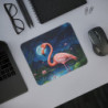 Tapis de Souris Flamant Rose & Lune  Design Poétique Nocturne Accessoire de Bureau ou Gaming