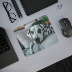 Tapis de Souris Dalmatien  Photo Réaliste Chien Adorable  Antidérapante  Accessoire de Bureau ou Gaming