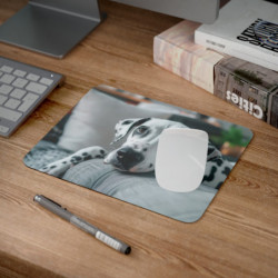 Tapis de Souris Dalmatien  Photo Réaliste Chien Adorable  Antidérapante  Accessoire de Bureau ou Gaming