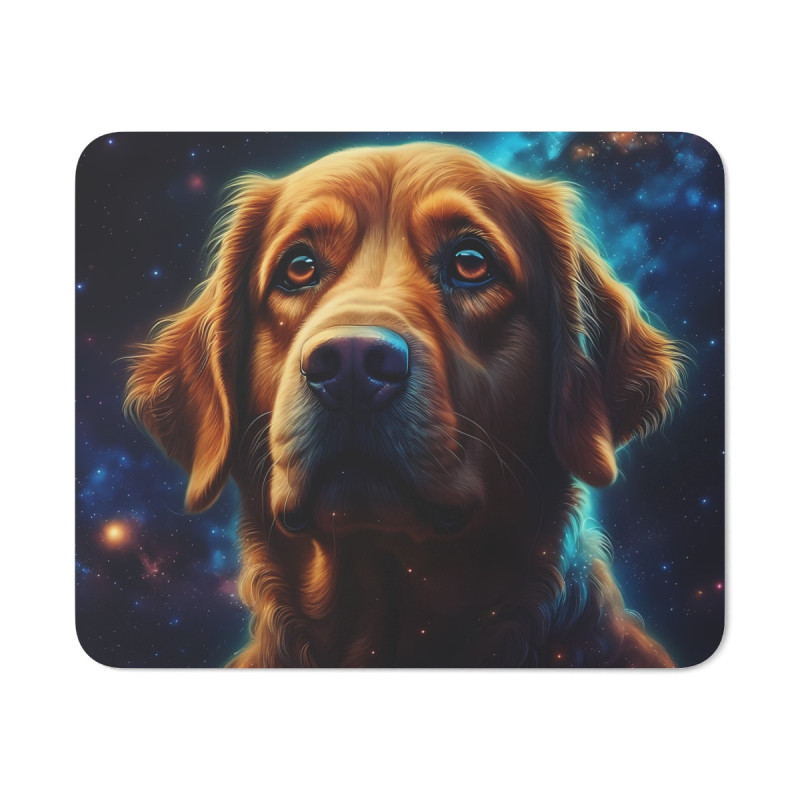 Tapis de Souris Chien Doré Galactique  Golden Retriever sur Fond de Galaxie  Design Unique pour Bureau ou Gaming