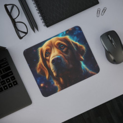 Tapis de Souris Chien Doré Galactique  Golden Retriever sur Fond de Galaxie  Design Unique pour Bureau ou Gaming