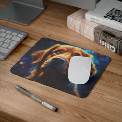 Tapis de Souris Chien Doré Galactique  Golden Retriever sur Fond de Galaxie  Design Unique pour Bureau ou Gaming