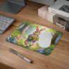Tapis de Souris Lapin avec Fleurs  Design Mignon et Printanier  Forêt Enchantée Pour enfant et adulte