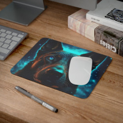 Tapis de Souris Chien Galactique  Design Futuriste Néon Berger Cybernétique Idéal Gaming & Bureau Antidérapant