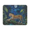 Tapis de Souris Léopard Nocturne Jungle Sous la Lune Tapis Gaming et Bureau Antidérapant Illustration Animale Puissante