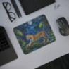 Tapis de Souris Léopard Nocturne Jungle Sous la Lune Tapis Gaming et Bureau Antidérapant Illustration Animale Puissante