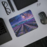 Tapis de Souris Champ de Lavande Galactique Paysage Nocturne Étoilé Tapis Gaming et Bureau  Design Relaxant Antidérapant