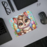 Tapis de Souris Chaton de Pâques  Style Dessin Animé avec Œufs Colorés  Tapis Bureau & Gaming pour enfant et adulte