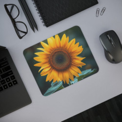 Tapis de Souris Tournesol Lumineux Fleur Jaune Nature Éclatante et Apaisante Accessoire Bureau Positif et Floral
