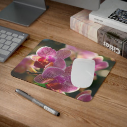 Tapis de Souris Orchidée Pourpre Fleur Exotique Ambiance Luxuriante et Élégante  Accessoire Bureau Floral Raffiné