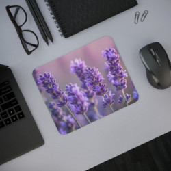 Tapis de Souris Lavande Provençale  Fleurs Violettes Ambiance Apaisante et Naturelle Accessoire Bureau Floral et Relaxant