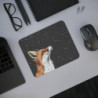 Tapis de Souris Renard des Étoiles Illustration Nocturne Poétique  Regard Vers le Ciel  Accessoire Bureau Naturel