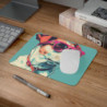 Tapis de Souris Chien Cool  Illustration Pop Art avec Lunettes Roses Accessoire Bureau Fun et Tendance