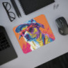 Tapis de Souris Chien Street Style Illustration Pop Colorée  Casquette et Lunettes Cool Accessoire Bureau Fun et Graphique