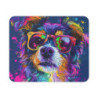 Tapis de Souris Chien Graffiti Lunettes Flashy et Éclaboussures Néon  Illustration Street  Accessoire Bureau Ultra Coloré
