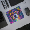 Tapis de Souris Chien Graffiti Lunettes Flashy et Éclaboussures Néon  Illustration Street  Accessoire Bureau Ultra Coloré