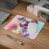 Tapis de Souris Chien Souriant Coloré Portrait Pop Art Expressif  Accessoire Bureau Joyeux et Créatif