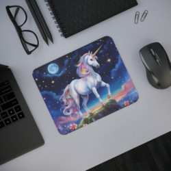 Tapis de Souris Licorne Féérique   Nuit Étoilée Illustration Magique et Enchantée  Accessoire Bureau Fantastique et Poétique
