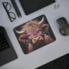 Tapis de Souris Vache Pop Art  Lunettes Roses Illustration Funky et Moderne Accessoire Bureau Humoristique et Stylé