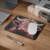Tapis de Souris Vache Pop Art  Lunettes Roses Illustration Funky et Moderne Accessoire Bureau Humoristique et Stylé