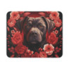 Tapis de Souris Chien Noble Fleur Rouge Illustration Élégante et Symbolique  Accessoire Bureau Canin Chic et Puissant