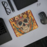 Tapis de Souris Crâne Mosaïque Fleurie  Design Bohème et Géométrique Accessoire Bureau Coloré et Mystique