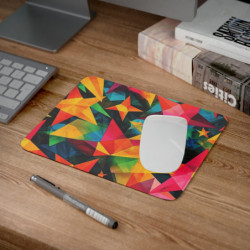 Tapis de Souris Étoiles Multicolores Motif Géométrique Pop et Dynamique Design Coloré Moderne pour Bureau ou Gaming