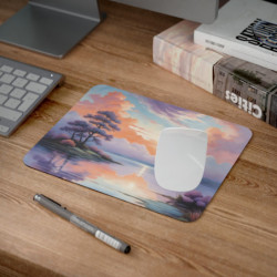 Tapis de Souris Paysage Pastel Romantique  Coucher de Soleil Artistique et Apaisant Idée cadeau