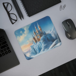 Tapis de Souris Château Magique Hivernal Royaume de Glace Fantastique Idée cadeau pour enfant et adulte