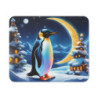 Tapis de Souris Pingouin Magique  Décor Hivernal Fantastique et Lune Dorée Idée cadeau