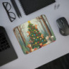 Tapis de Souris de Noël Forêt Enchantée  Animaux Mignons, Sapin Décoré, Ambiance Hivernale Magique