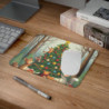 Tapis de Souris de Noël Forêt Enchantée  Animaux Mignons, Sapin Décoré, Ambiance Hivernale Magique