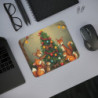 Tapis de Souris Noël Forêt Animaux Mignons Cerf, Renards, Faons et Sapin Décoré  Accessoire Bureau Enfant ou Adulte