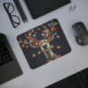 Tapis de Souris Cerf de Noël avec Guirlande Lumineuse Accessoire de Bureau Original pour Noël