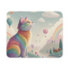 Tapis de Souris Chat Arc-en-Ciel Paysage Fantastique Pastel avec Montgolfières, Arcs-en-Ciel & Nuages Rêveurs