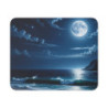 Tapis de Souris Océan de Nuit avec Pleine Lune Paysage Marin Nocturne Apaisant et Étoilé