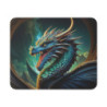Tapis de Souris Dragon Légendaire Rugissant Créature Fantastique Écailleuse Bleu & Or