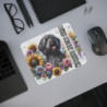 Tapis de Souris Griffon à Poil Dur Artistique  Wirehaired Pointing Griffon dans un Champ Fleuri