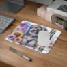 Tapis de Souris Tibetan Terrier Artistique  Illustration Mignonne avec Fleurs Colorées et Aquarelle