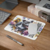Tapis de Souris Bull Terrier avec Fleurs Colorées Illustration Joyeuse avec Papillons et Ambiance Pastel