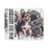 Tapis de Souris Toy Fox Terrier Artistique  Petit Chien Joyeux au Milieu de Fleurs Noir & Blanc