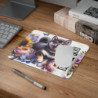 Tapis de Souris Shiba Inu Artistique  Petit Chien Japonais Joyeux avec Fleurs Colorées