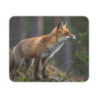 Tapis de Souris Renard Roux en Forêt  Illustration Photo Réaliste d’Animal Sauvage dans Nature Calme