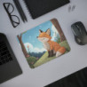 Tapis de Souris Renard Dessin Animé  Animal Mignon dans Forêt Enchantée