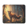 Tapis de Souris Renard Magique en Forêt d’Automne – Illustration Poétique avec Feuilles et Lumières Dorées