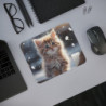 Tapis de Souris Chaton Hiver Mignon – Bébé Chat Fluffy dans la Neige avec Bougie  pour Bureau, Gaming ou Cadeau