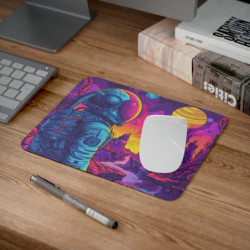 Tapis de Souris Astronaute Néon – Illustration Futuriste Colorée dans l’Espace