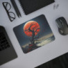 Tapis de Souris Lune Rouge et Arbre Tordu Illustration Nocturne Fantastique  Ambiance Sombre